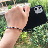 Smiley Beads Phone Case Crystal Chain Lanyard