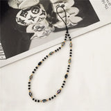 Smiley Beads Phone Case Crystal Chain Lanyard