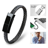 Leather Bracelet USB Charging Cable for Men