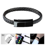 Leather Bracelet USB Charging Cable for Men
