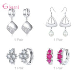 925 Silver Earrings Jewelry Sets for Women - Multiple Styles in One Set