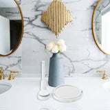Bathroom Mirror Wall Suction Folding Arm Extend Round Bath Accessories