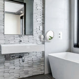 Bathroom Mirror Wall Suction Folding Arm Extend Round Bath Accessories