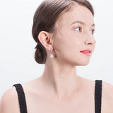 Sterling Silver Zircon Dangle Drop Earrings for Girls