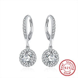 925 Silver Zircon Dangle Earrings for Girls