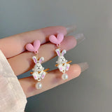 Sweet Rabbits Earrings 925 Silver Needle for Women Hot Selling