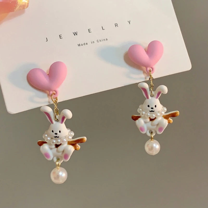 Sweet Rabbits Earrings 925 Silver Needle for Women Hot Selling