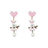 Sweet Rabbits Earrings 925 Silver Needle for Women Hot Selling
