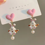 Sweet Rabbits Earrings 925 Silver Needle for Women Hot Selling