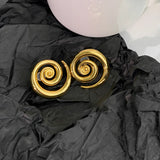 925 Silver Needle Geometric Stud Earrings High Brass Earrings