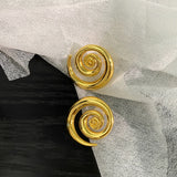 925 Silver Needle Geometric Stud Earrings High Brass Earrings