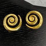 925 Silver Needle Geometric Stud Earrings High Brass Earrings