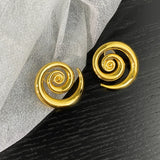 925 Silver Needle Geometric Stud Earrings High Brass Earrings