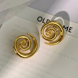 925 Silver Needle Geometric Stud Earrings High Brass Earrings