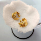 Modern 925 Silver Needle Brass Earrings For Women Girl Gift