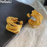 Modern 925 Silver Needle Brass Earrings For Women Girl Gift