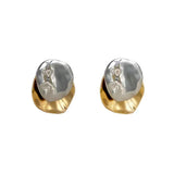Modern 925 Silver Metal Stud Earrings For Women Girl Gift