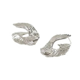 925 Silver Geometric Texture Earrings For Women