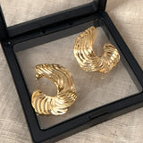 925 Silver Geometric Texture Earrings For Women