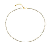 Grey Glass Simulated Pearl Necklace For Women