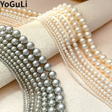 Grey Glass Simulated Pearl Necklace For Women
