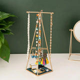 Modern Jewelry Organizer Stand with Metal Tray Gift