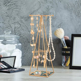 Modern Jewelry Organizer Stand with Metal Tray Gift