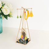 Modern Jewelry Organizer Stand with Metal Tray Gift