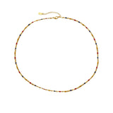 Colorful Beads Necklace Bracelet Set High Brass Chain Women