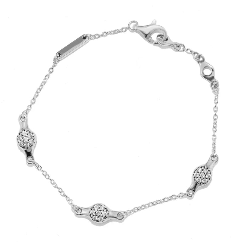 Modern Love Pods Bracelet Clear CZ 925 Sterling Silver Jewelry