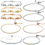 Classic Tennis Slider Bracelet 925 Sterling Silver Charm Jewelry