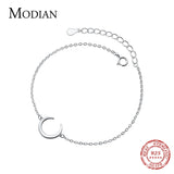 Minimalist Moon Chain Bracelet 925 Silver Wedding Anniversary