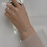 Minimalist Moon Chain Bracelet 925 Silver Wedding Anniversary