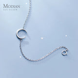 Minimalist Moon Chain Bracelet 925 Silver Wedding Anniversary