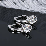 Moissanite Dangle Huggie Drop Earrings 925 Silver Jewelry
