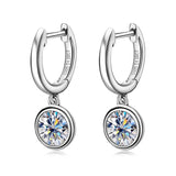 Moissanite Dangle Huggie Drop Earrings 925 Silver Jewelry