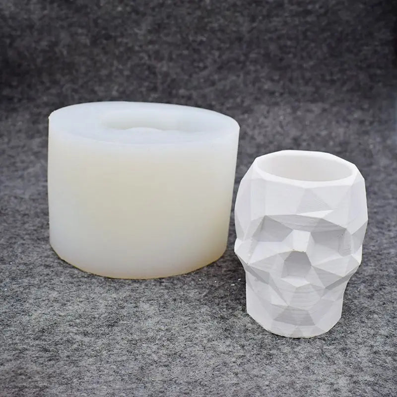 Resin Skull Head Flower Pot Mold Halloween Christmas