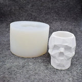 Resin Skull Shaped Flower Pot Mold Planter Geometric Concrete Pen Holder
