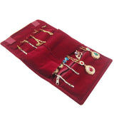 Modern Velvet Jewelry Organizer Roll for Necklaces Earrings
