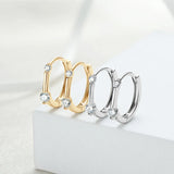 Women's Hoop Earrings 3mm Moissanite 925 Sterling Silver