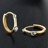 Women's Hoop Earrings 3mm Moissanite 925 Sterling Silver