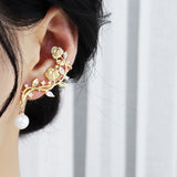 French Light Rose Pearl Zircon Charm Earrings