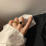 European Style Thick Set Ring with Drop Oil Combination