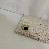 European Style Thick Set Ring with Drop Oil Combination