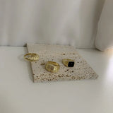 European Style Thick Set Ring with Drop Oil Combination