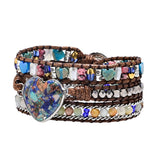 Modernism Mixed Calcite Stone Bracelet Boho Heart Shape Friendship