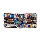 Modernism Mixed Calcite Stone Bracelet Boho Heart Shape Friendship