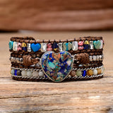 Modernism Mixed Calcite Stone Bracelet Boho Heart Shape Friendship