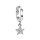 925 Silver Rainbow Zirconia Ear Cuff Clip Earrings Women Jewelry