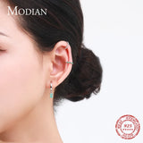 925 Silver Ear Cuff Tourmaline Zirconia Clip Earrings